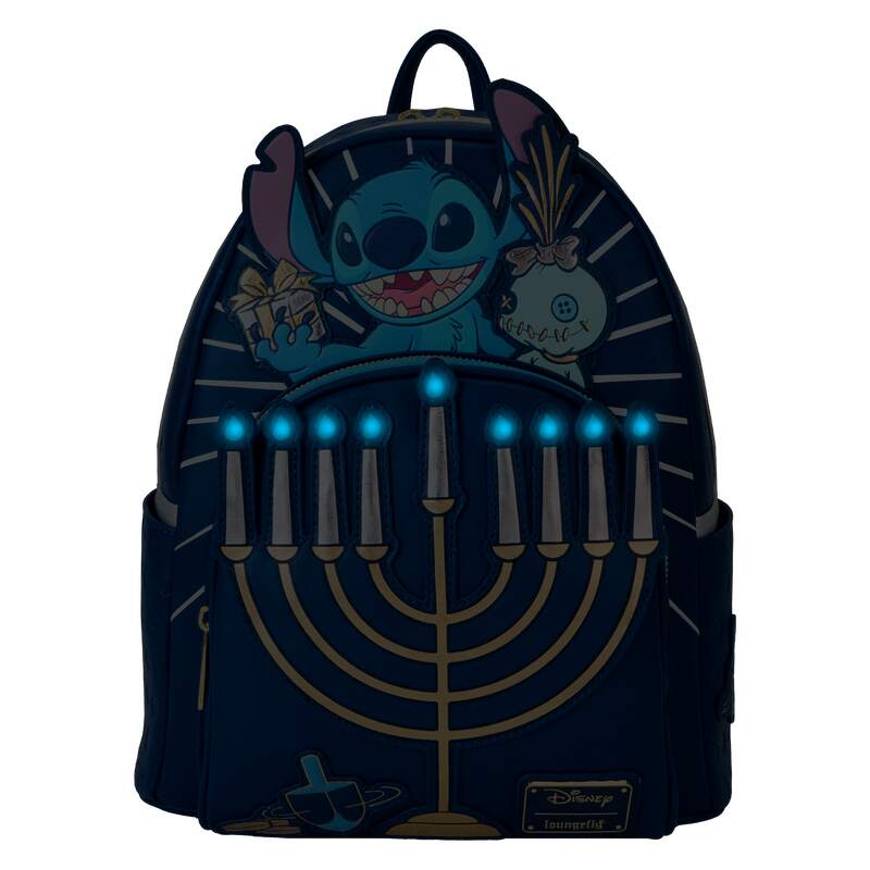 LOUNGEFLY : LILO & STITCH - Stitch Hanukkah Menorah Light Up Mini Backpack