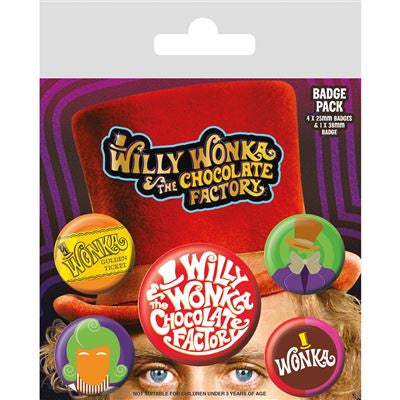 WILLY  WONKA AND THE CHOCOLATE FACTORY - Badge Pack