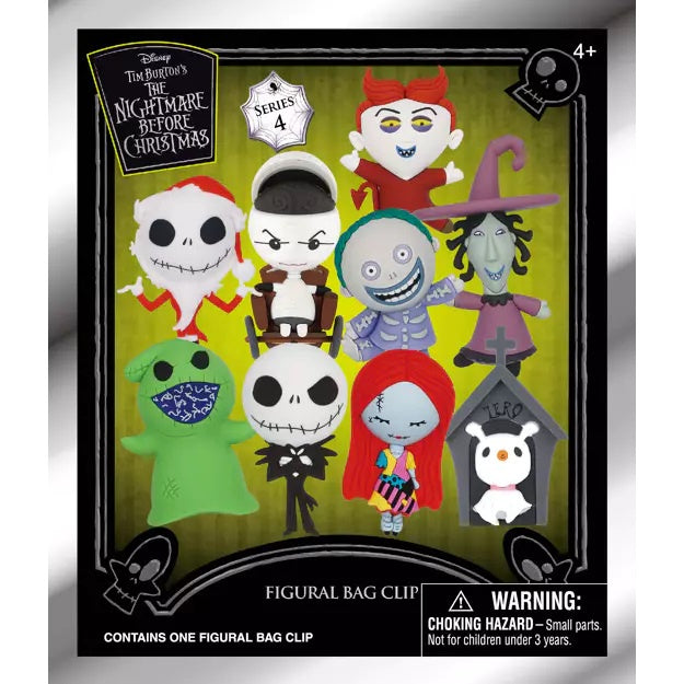 NIGHTMARE BEFORE CHRISTMAS - Series 4 Character Mystery Blind Bag Keyring / Bag Clip