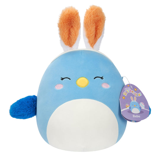 SQUISHMALLOW - Bebe the Blue Bird W/Yellow Beak and  Bunny Ears 7.5" Plush