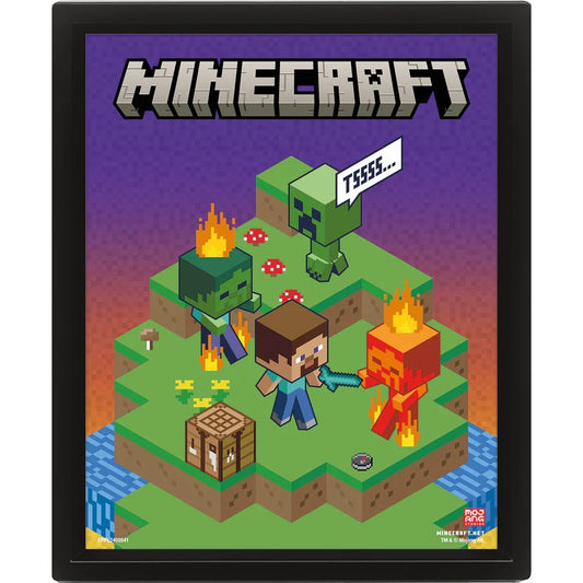 MINECRAFT - Switching Terrain Lenticular Framed Print