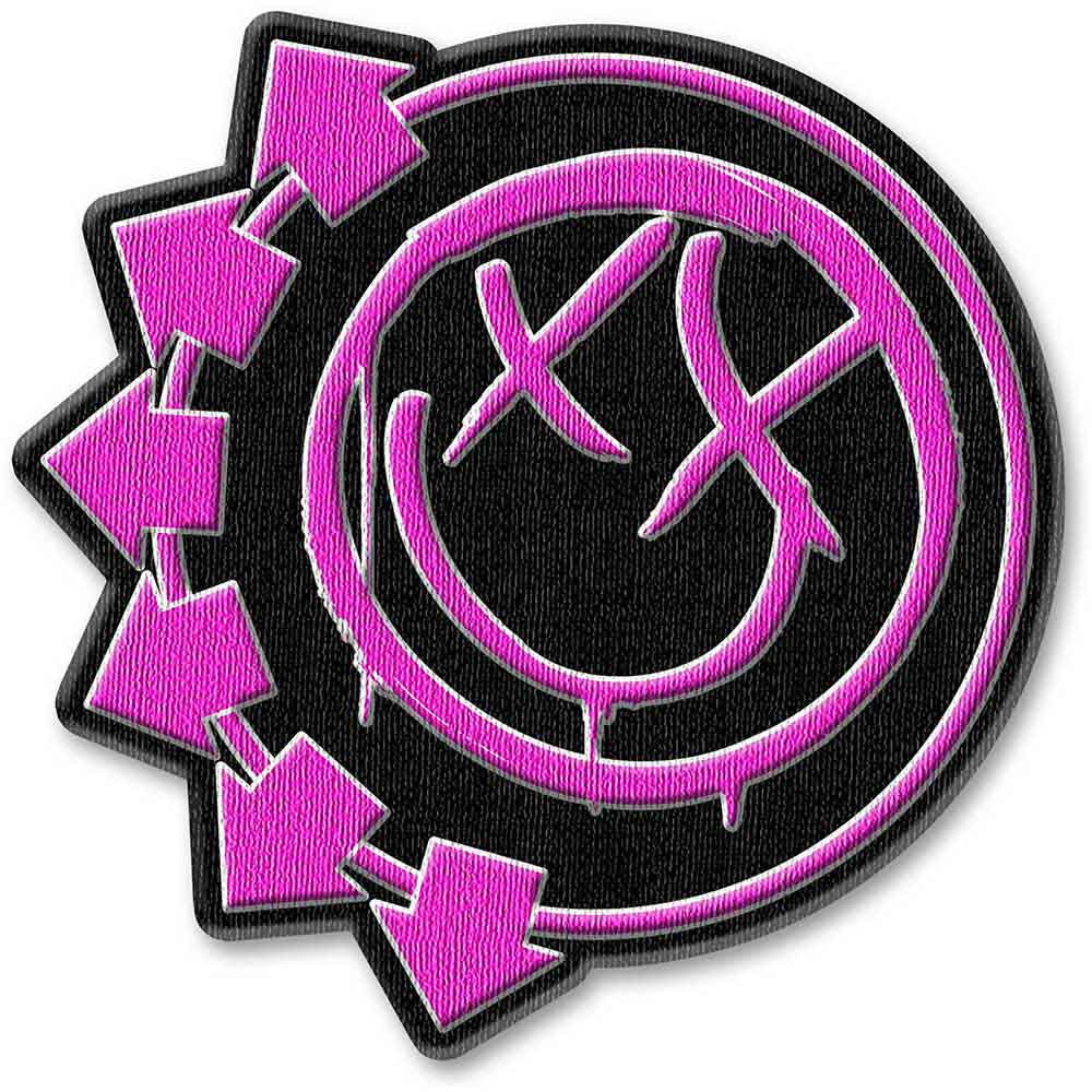 BLINK 182 - Pink Neon Six Arrows Smile Woven Patch