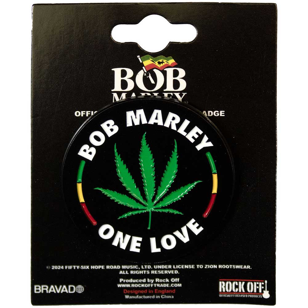 BOB MARLEY - Leaf Metal Pin Badge