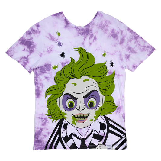 LOUNGEFLY : BEETLEJUICE - Beetlejuice & Lydia Deetz Tie-Dye Unisex Tee