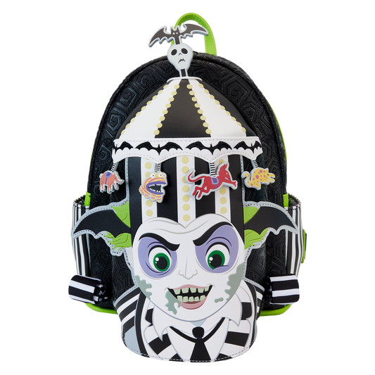 LOUNGEFLY : BEETLEJUICE - Carousel Hat GITD Cosplay Mini Backpack