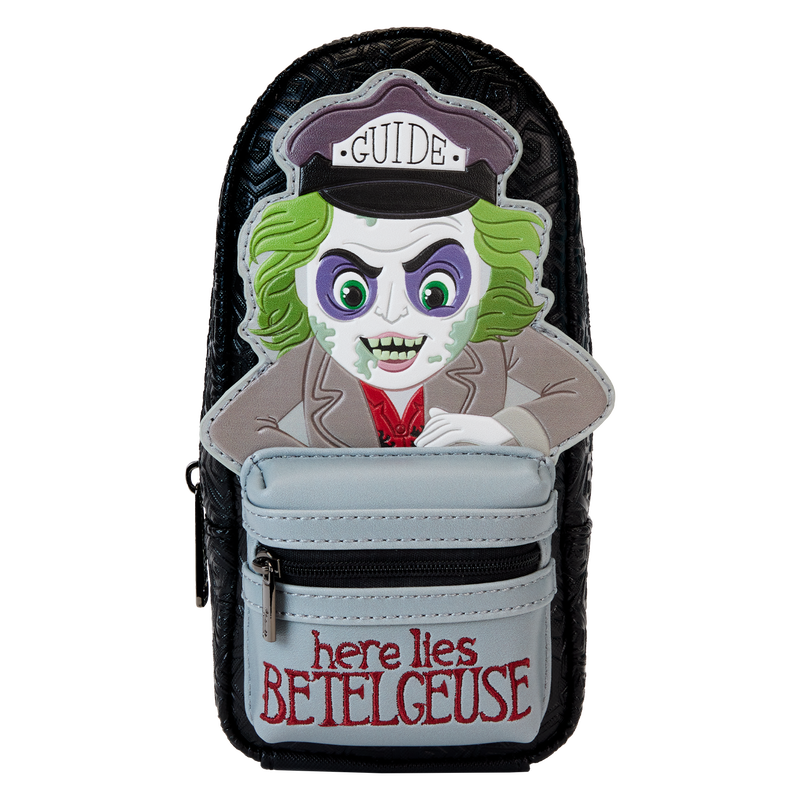 LOUNGEFLY : BEETLEJUICE - Here Lies Betelgeuse Tour Guide Mini Backpack Pencil Case