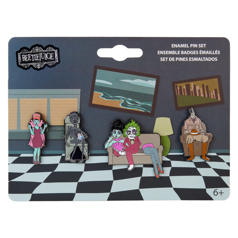 LOUNGEFLY : BEETLEJUICE - Waiting Room 4-Piece Pin Set