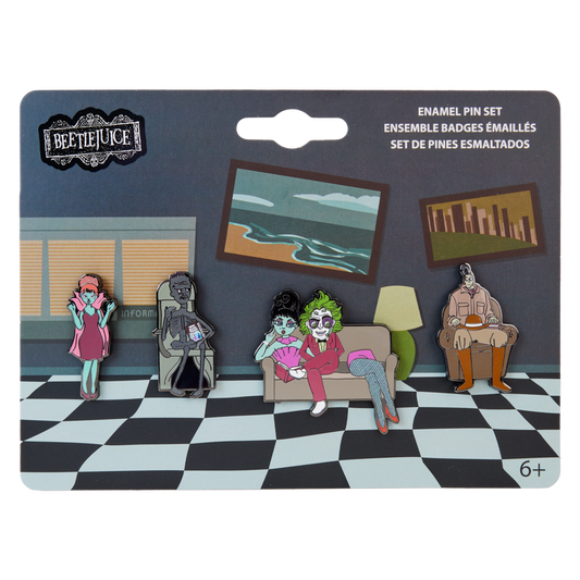 LOUNGEFLY : BEETLEJUICE - Waiting Room 4-Piece Pin Set