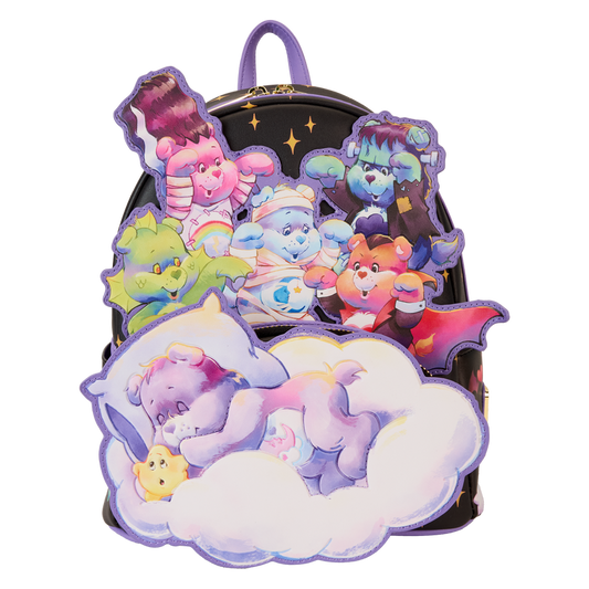 LOUNGEFLY : CARE BEARS x UNIVERSAL MONSTERS - Scary Dreams Glow Mini Backpack