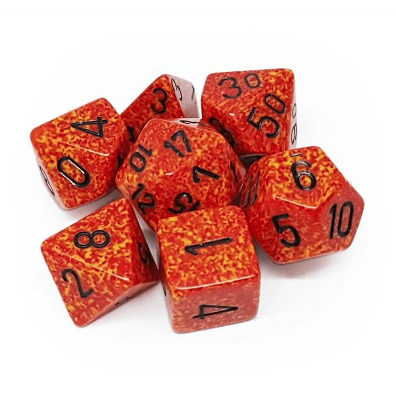 CHESSEX - Speckled Polyhedral 7 Dice Set - Fire