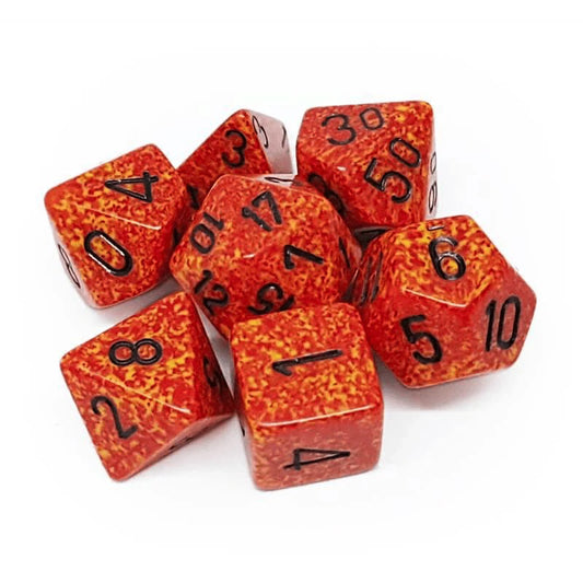 CHESSEX - Speckled Polyhedral 7 Dice Set - Fire