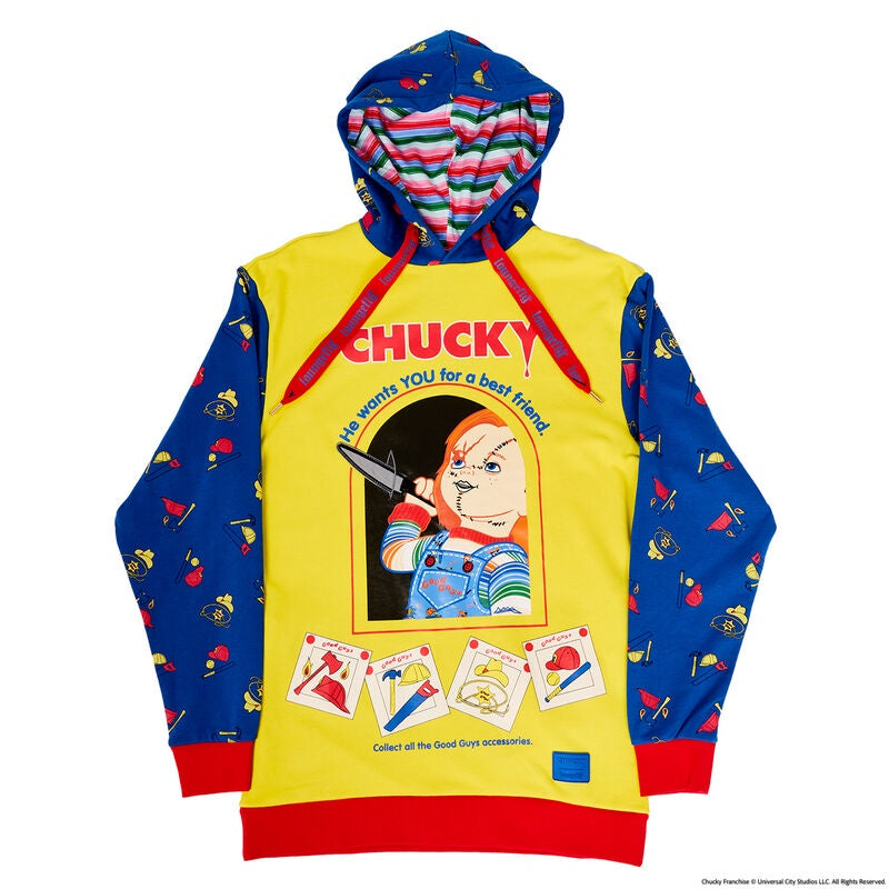 LOUNGEFLY : CHILD'S PLAY - Chucky Good Guys Colour Block Hoodie