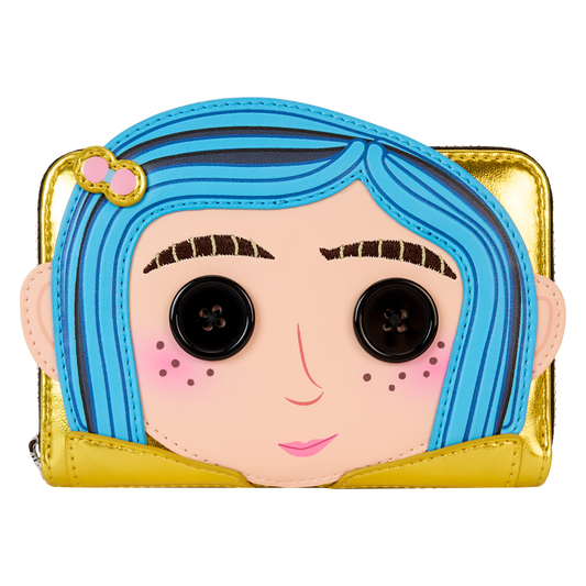 LOUNGEFLY : CORALINE - 15th Anniversary Laika Doll Metallic Cosplay Zip Around Purse