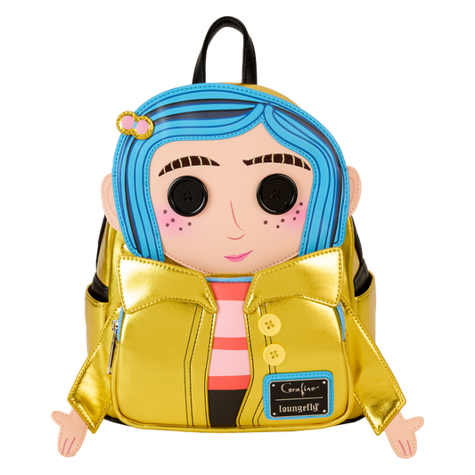 LOUNGEFLY : CORALINE - 15th Anniversary Laika Doll Metallic Cosplay Mini Backpack