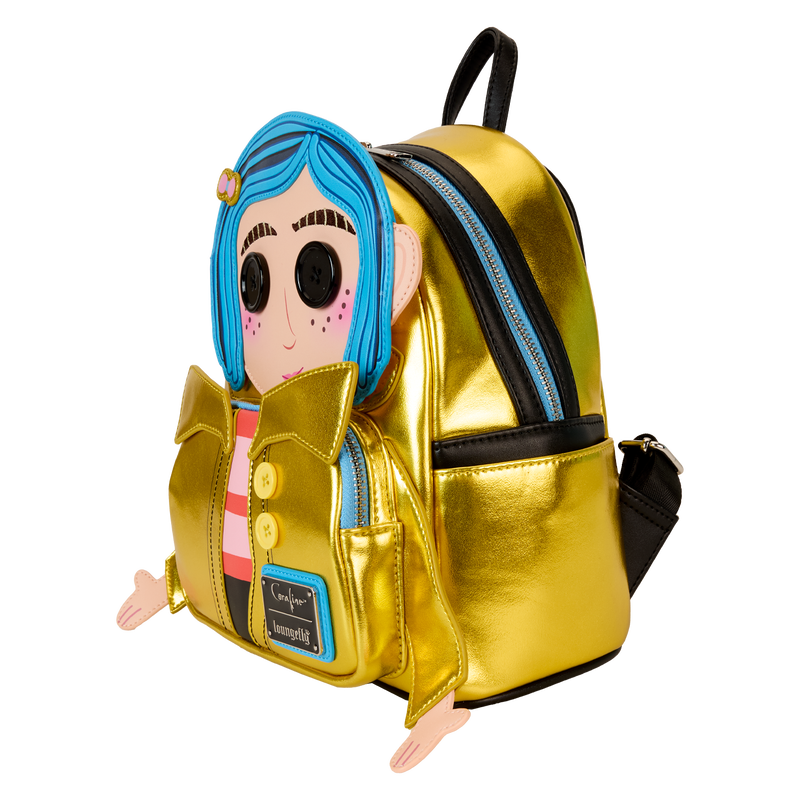 LOUNGEFLY : CORALINE - 15th Anniversary Laika Doll Metallic Cosplay Mini Backpack