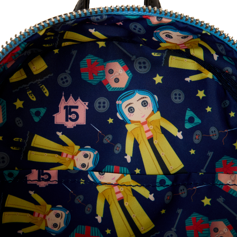 LOUNGEFLY : CORALINE - 15th Anniversary Laika Doll Metallic Cosplay Mini Backpack