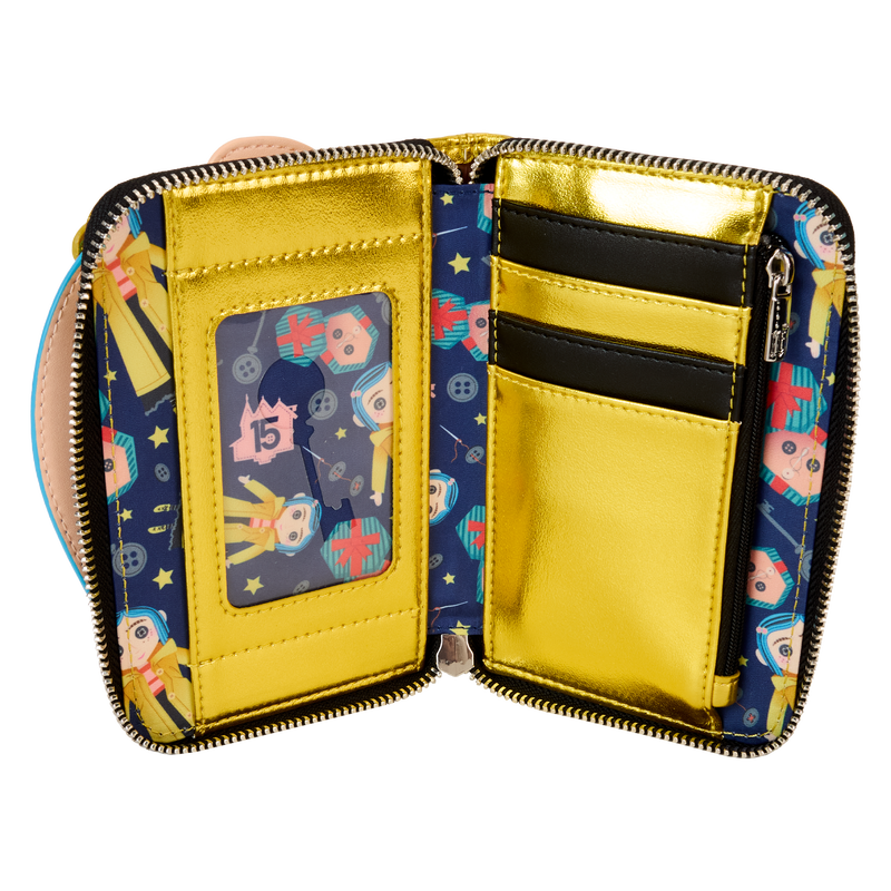 LOUNGEFLY : CORALINE - 15th Anniversary Laika Doll Metallic Cosplay Zip Around Purse