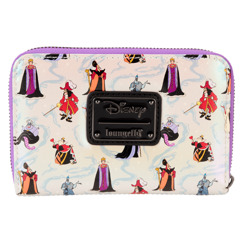 LOUNGEFLY : DISNEY - Villains Iridescent All-Over Print Zip Purse