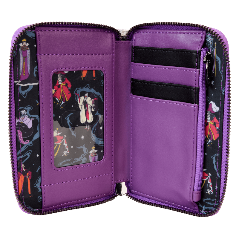 LOUNGEFLY : DISNEY - Villains Iridescent All-Over Print Zip Purse