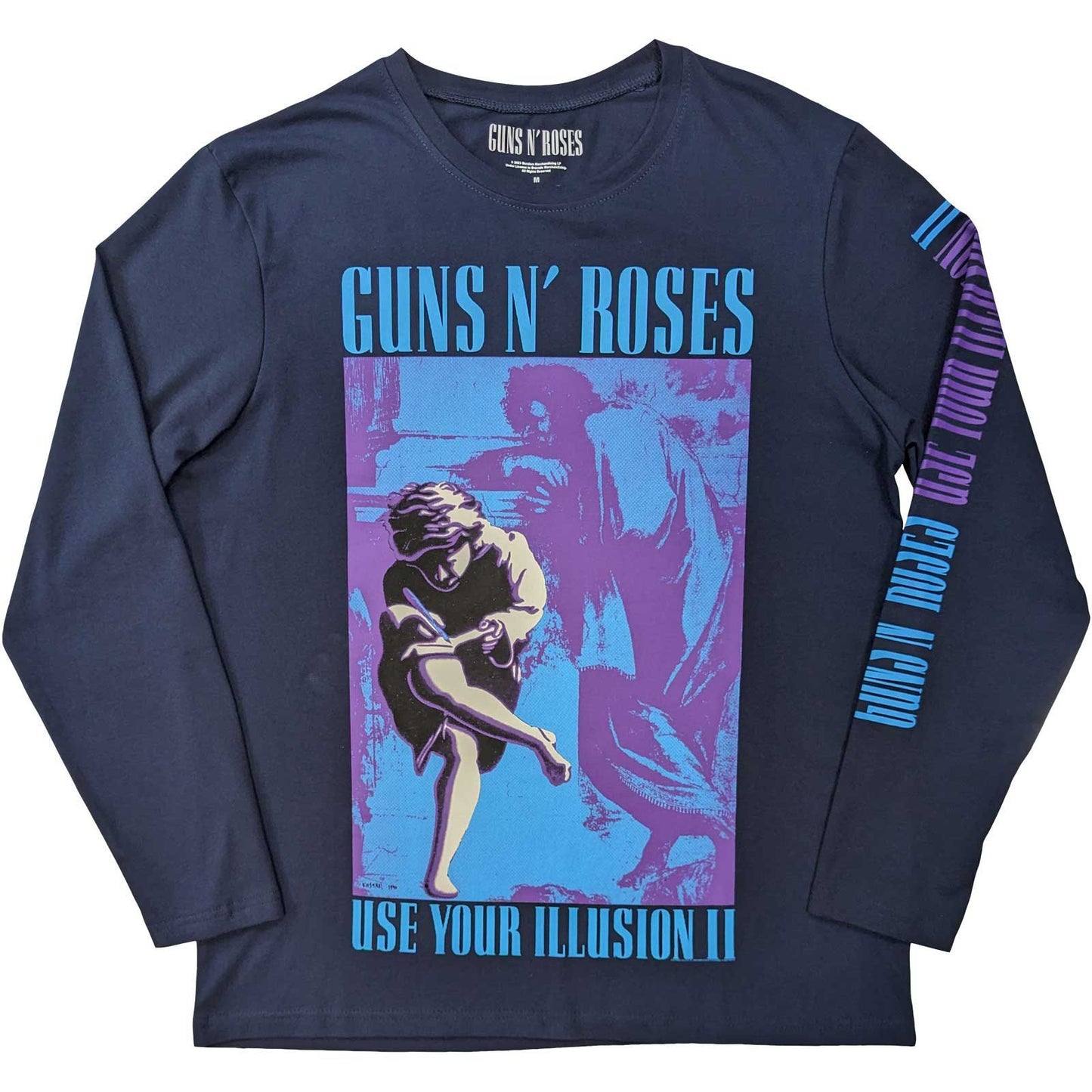 GUNS N' ROSES - Get In The Ring Tour '91-'92 Back & Sleeve Print Long Sleeve T-Shirt