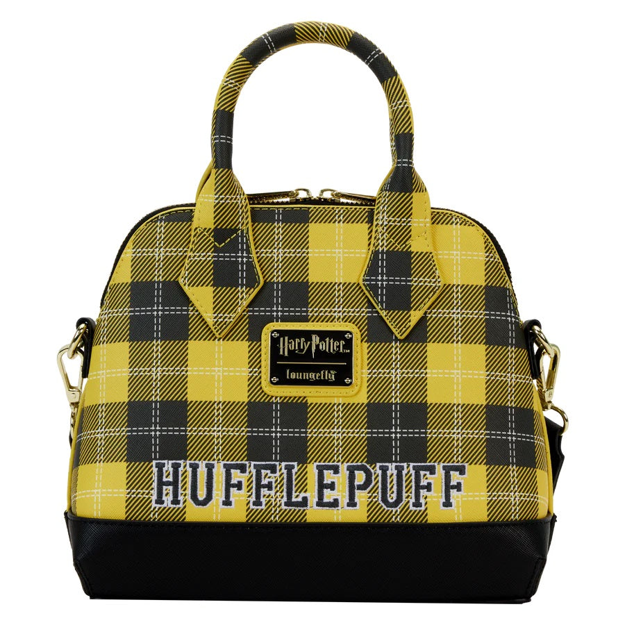 LOUNGEFLY HARRY POTTER Hufflepuff Varsity Plaid Crossbody Bag Cool Merch