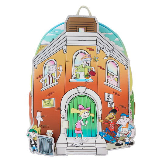 LOUNGEFLY : NICKELODEON - Hey Arnold! Sunset Arms Boarding House Mini Backpack