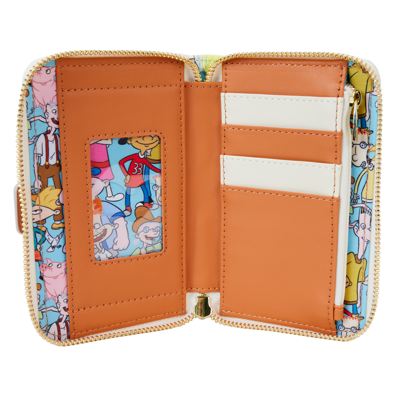 LOUNGEFLY : NICKELODEON - Hey Arnold! Sunset Arms Boarding House Zip Around Purse