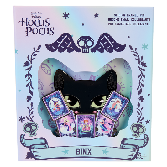 LOUNGEFLY : HOCUS POCUS - Tarot Card Binx Glow 3" Collector Box Sliding Pin