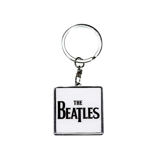 BEATLES - Logo White Metal Keyring