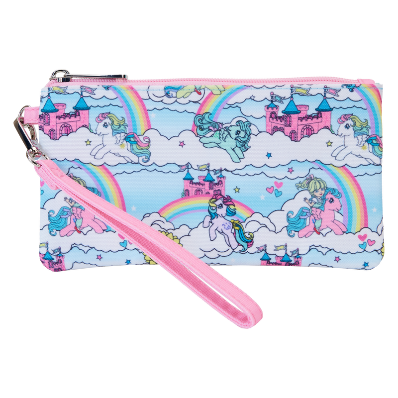 LOUNGEFLY : MY LITTLE PONY - Sky Scene All-Over Print Nylon Zipper Pouch Wristlet