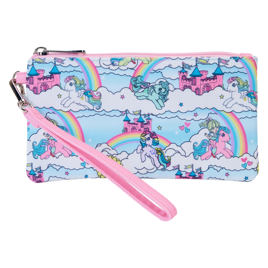 LOUNGEFLY : MY LITTLE PONY - Sky Scene All-Over Print Nylon Zipper Pouch Wristlet