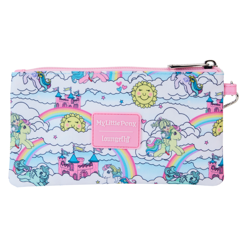 LOUNGEFLY : MY LITTLE PONY - Sky Scene All-Over Print Nylon Zipper Pouch Wristlet