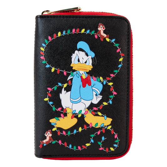 LOUNGEFLY : DISNEY - Mickey & Friends Christmas Light Decorations Zip Around Purse