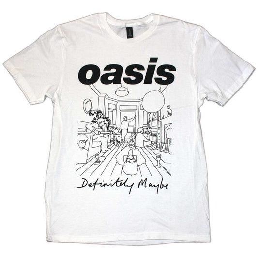 OASIS - Definitely Maybe Line Drawing White T-Shirt