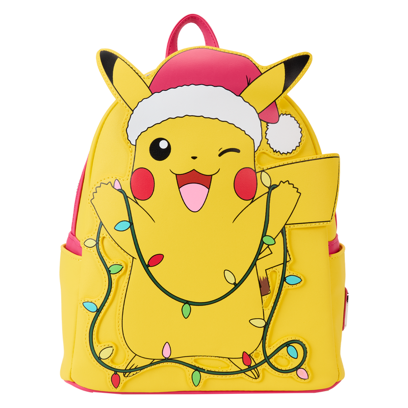 LOUNGEFLY : POKEMON - Santa Pikachu String Lights Light Up Mini Backpack