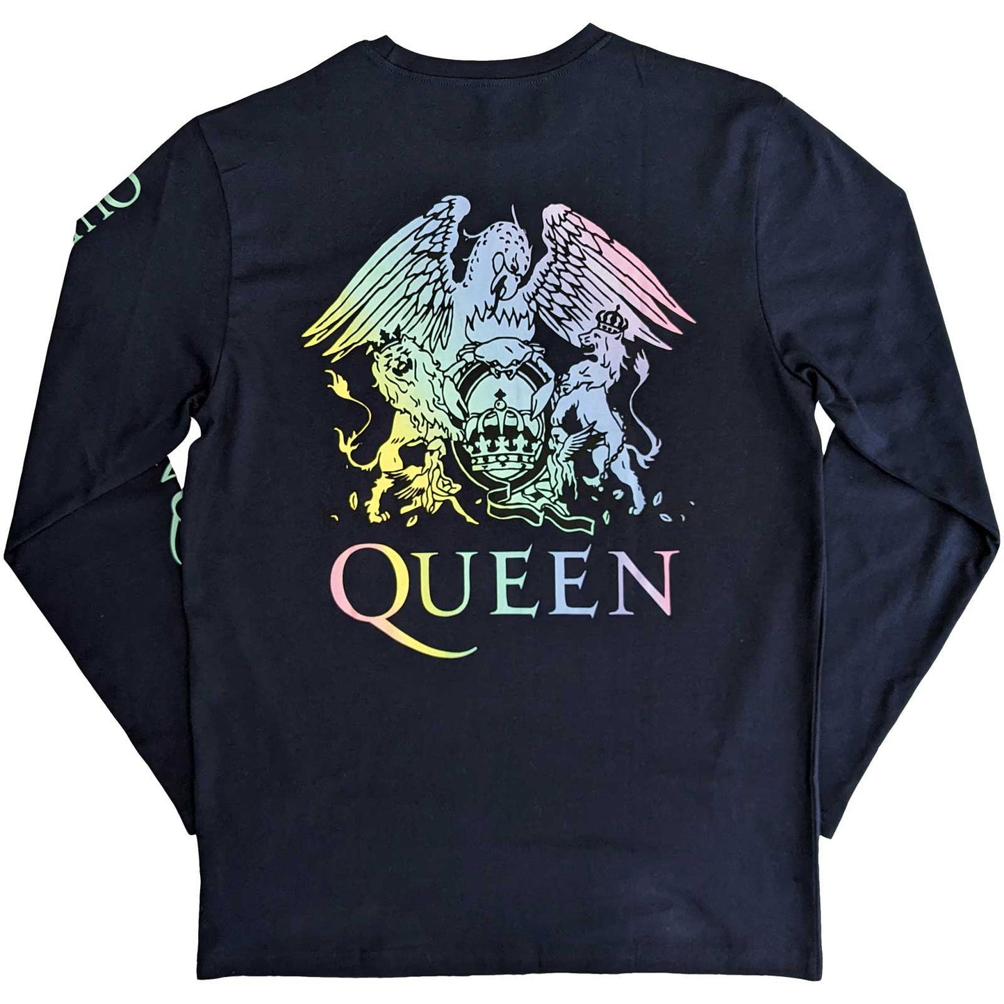 QUEEN - Rainbow Crest Back & Sleeve Print Long Sleeve T-Shirt