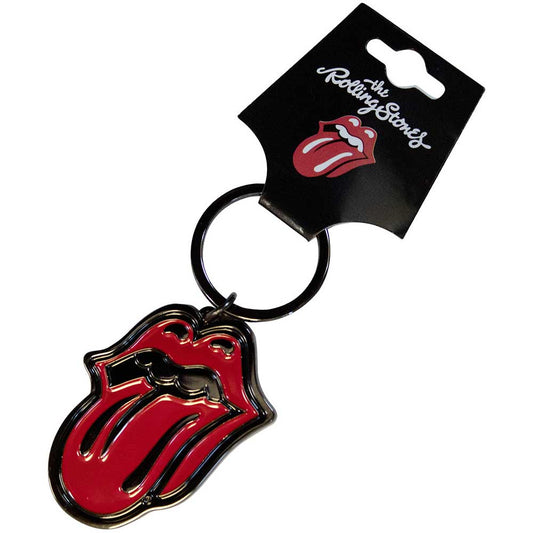 ROLLING STONES - Classic Tongue Black Metal Keyring