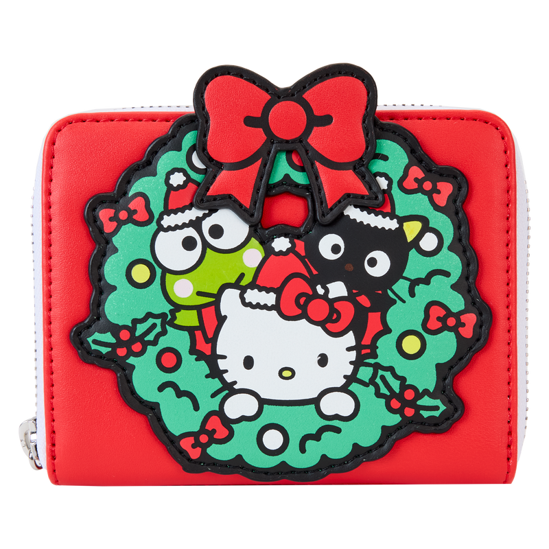 LOUNGEFLY : SANRIO - Hello Kitty & Friends Holiday Wreath Zip Purse