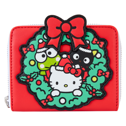 LOUNGEFLY : SANRIO - Hello Kitty & Friends Holiday Wreath Zip Purse