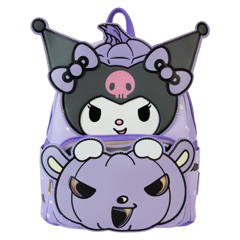 LOUNGEFLY : SANRIO - Kuromi Pumpkin Light Up Glow Mini Backpack