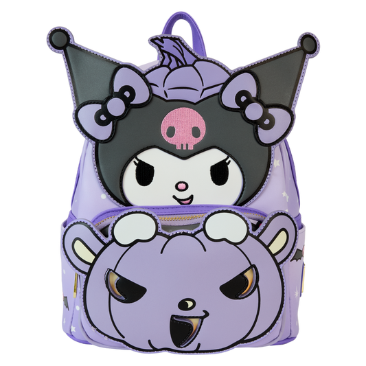 LOUNGEFLY : SANRIO - Kuromi Pumpkin Light Up Glow Mini Backpack