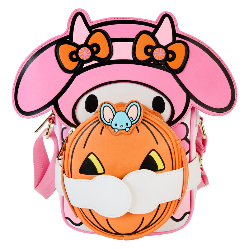 LOUNGEFLY : SANRIO - My Melody Pumpkin Crossbuddies Cosplay Crossbody Bag with Coin Bag