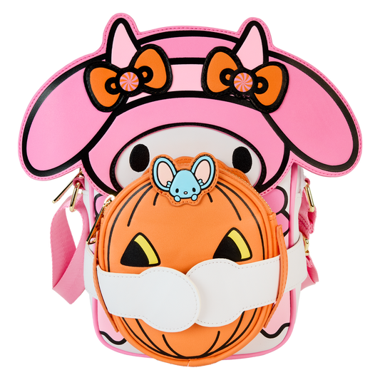 LOUNGEFLY : SANRIO - My Melody Pumpkin Crossbuddies Cosplay Crossbody Bag with Coin Bag