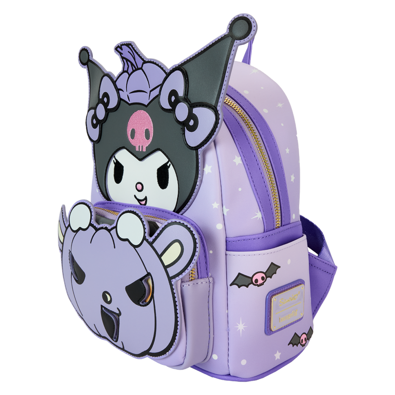 LOUNGEFLY : SANRIO - Kuromi Pumpkin Light Up Glow Mini Backpack