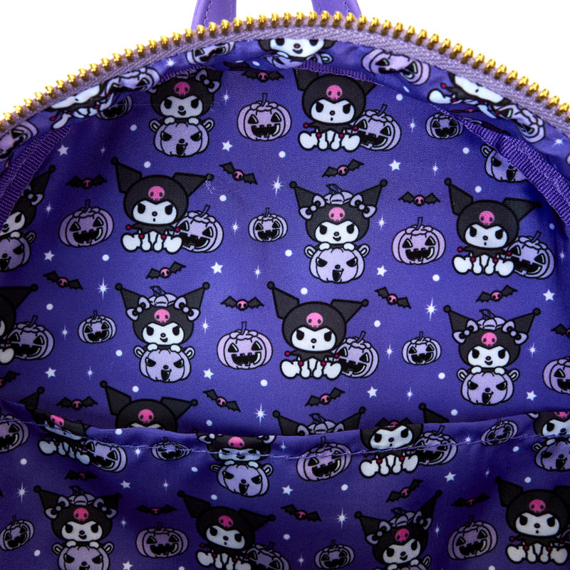 LOUNGEFLY : SANRIO - Kuromi Pumpkin Light Up Glow Mini Backpack