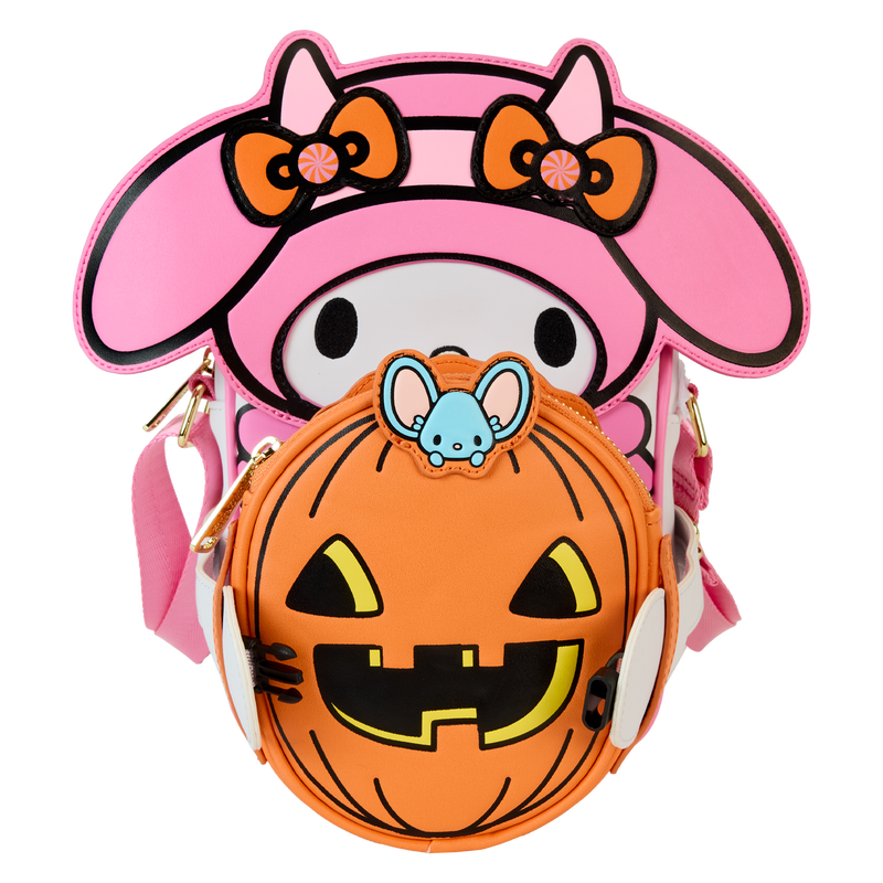 LOUNGEFLY : SANRIO - My Melody Pumpkin Crossbuddies Cosplay Crossbody Bag with Coin Bag