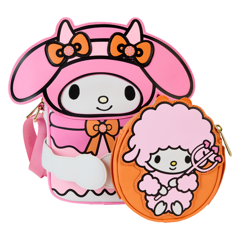 LOUNGEFLY : SANRIO - My Melody Pumpkin Crossbuddies Cosplay Crossbody Bag with Coin Bag