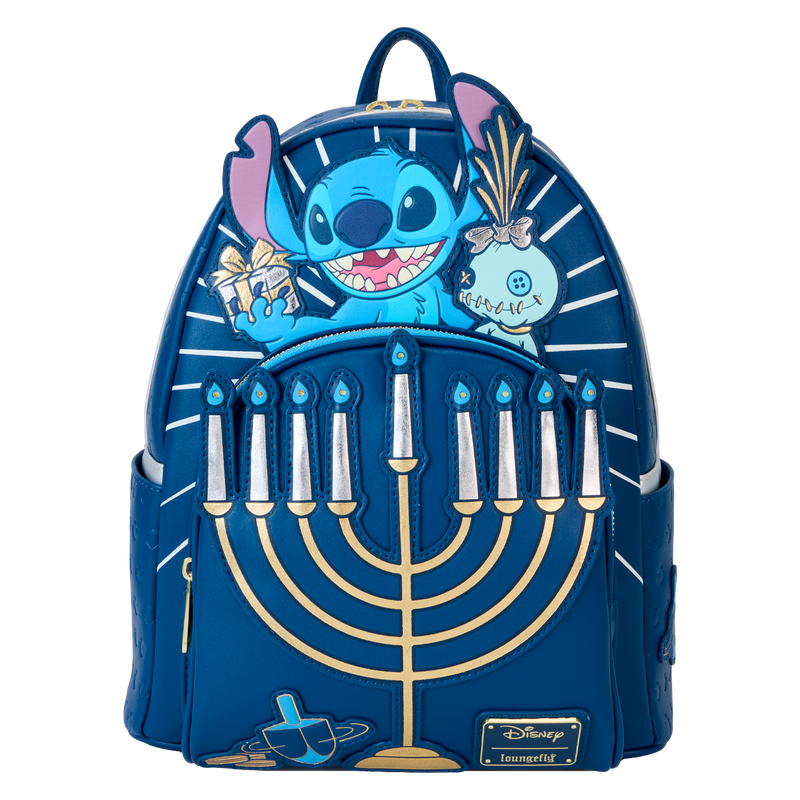 LOUNGEFLY : LILO & STITCH - Stitch Hanukkah Menorah Light Up Mini Backpack