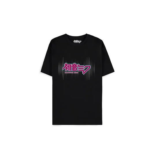 HATSUNE MIKU - Logo Black Short Sleeved T-Shirt