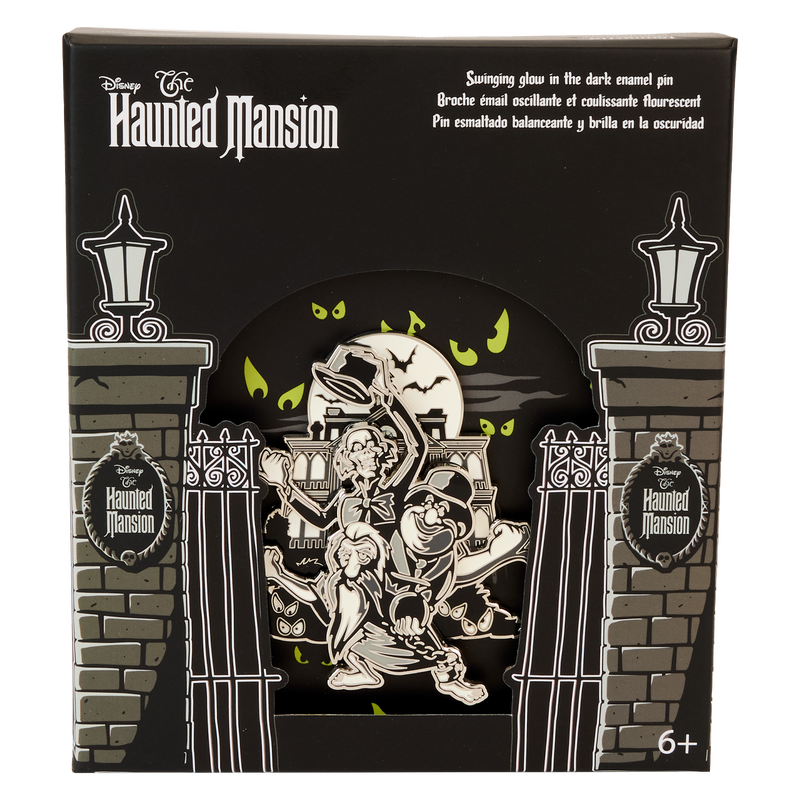 LOUNGEFLY : DISNEY - Haunted Mansion Hitchhiking Ghosts Glow 3" Collector Box Sliding Pin